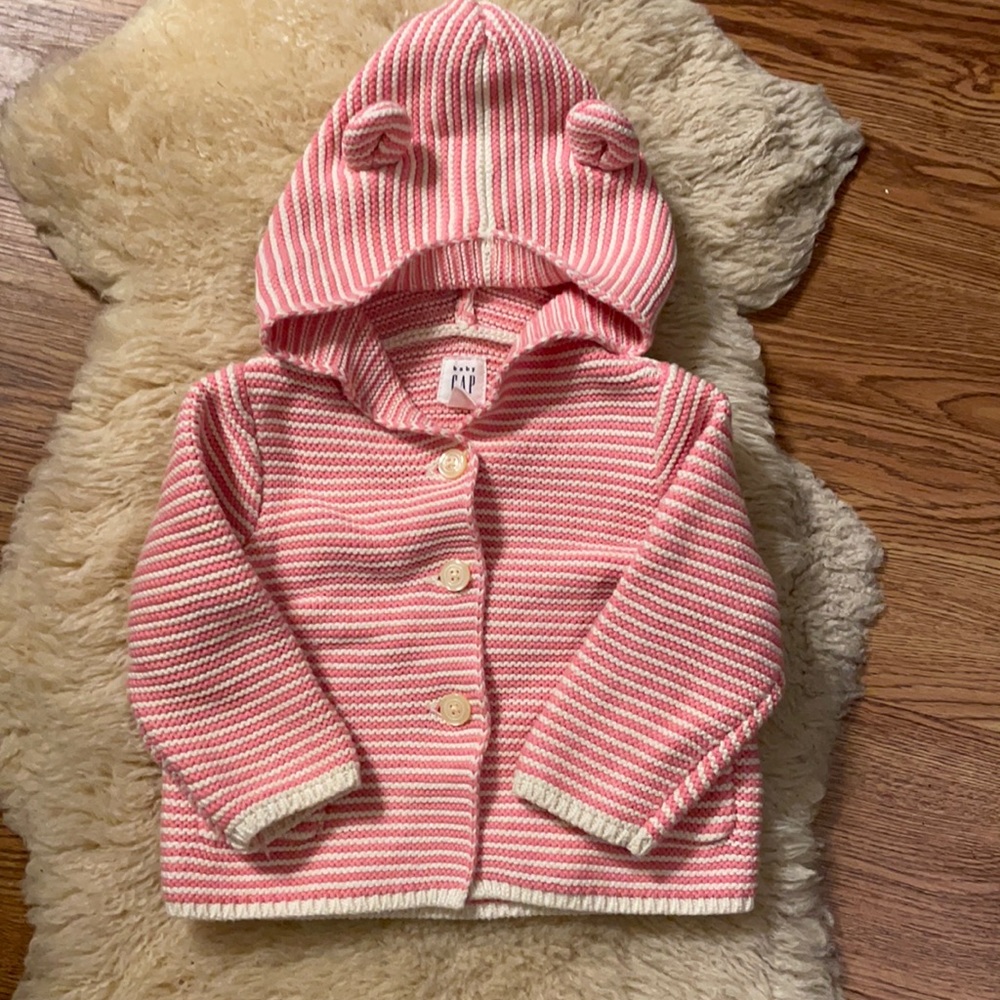 6-12M Gap cardigan w: hoodie